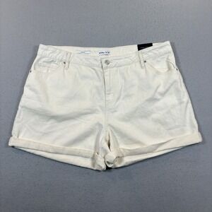 AVA & LIV Women MIdi Short High Rise Relaxed Fit Shorts 20R Beige Denim NWT